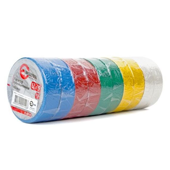 Стрічка ізоляційна 10 м кольорова INTERTOOL IT-00141 | Зображення 1