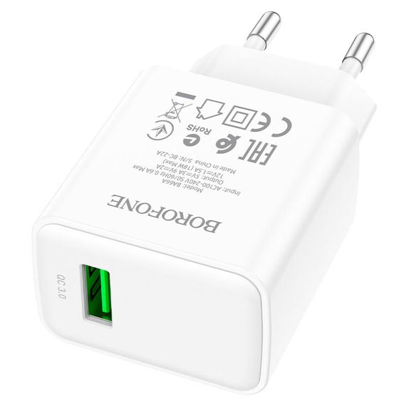 МЗП Borofone BA66A QC3.0 (1USB-A) White | Зображення 2