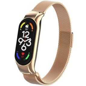 Ремешок Milanese Loop Design для Xiaomi Mi Band 8 Pink Gold