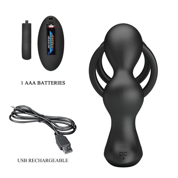 Анальна пробка з ерекційним кільцем - Mr Play Remote Control Vibrating Prostate Massager | Зображення 8