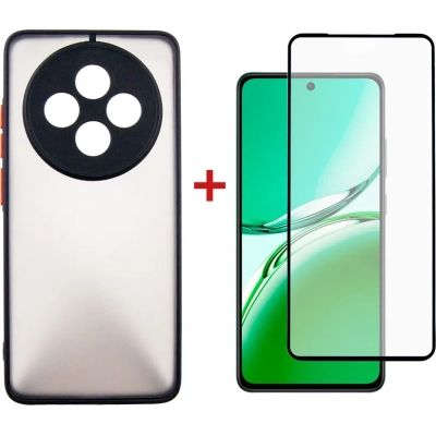 Чехол для мобильного телефона Dengos Oppo Reno12 F 4G Case Matte + Glass (Black) (DG-KM-157)