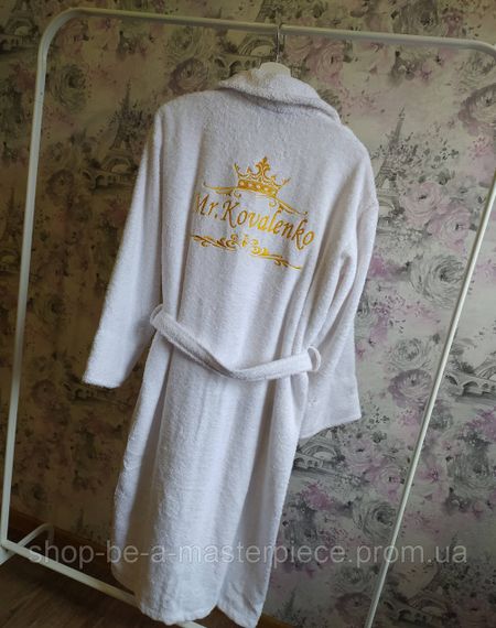 Халат женский махровый белый c вышивкой Королева подарок девушке жене подруге куме сестре маме женщине | Зображення 1