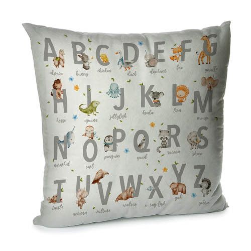Подушка диванная с бархата English alphabet 45x45 см (45BP_22S013)