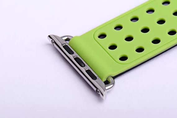 Подвійний ремінець з перфорацією Primo для Apple Watch 42mm / 44mm / 45mm - Black&Green | Зображення 4