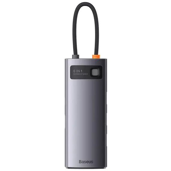 Переходник HUB Baseus Metal Gleam Series 6-in-1 Multifunctional Type-C (WKWG080013) Gray | Зображення 2