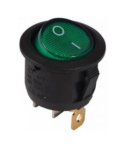 Переключатель KCD1-8-101N G/B 220V 1 клавиша зеленый круглая с подсветкой Ny95500737