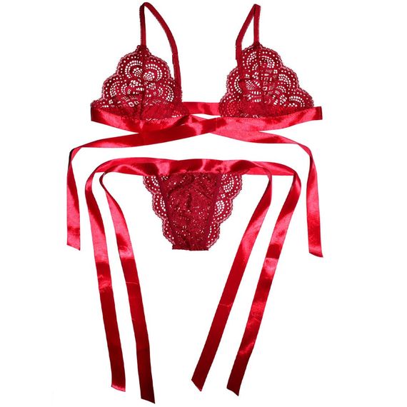 Еротичний комплект Babydoll 46 Бордовий 5168-1 | Зображення 4