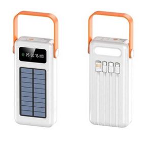 Power Bank із сонячною панеллю та проводами 60000 YM-636 CX Білий