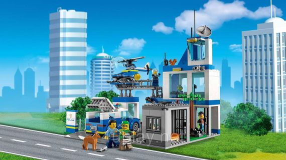 Конструктор LEGO City Полицейский участок с фургоном, мусоровозом и вертолётом (60316) | Зображення 3