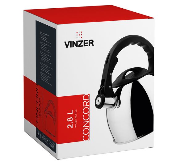 Чайник 2.8 л Vinzer Concord 50004 з нержавіючої сталі зі свистком для всіх типів плит | Зображення 3