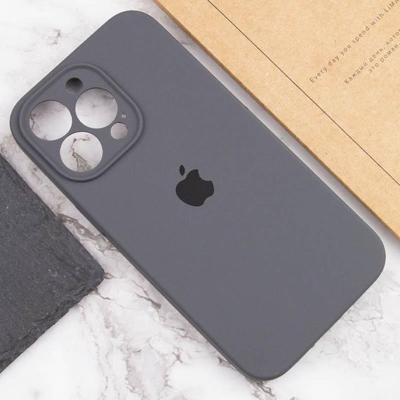 Чохол Silicone Case Full Camera Protective (AA) для Apple iPhone 13 Pro (6.1") Сірий / Dark Gray | Зображення 5