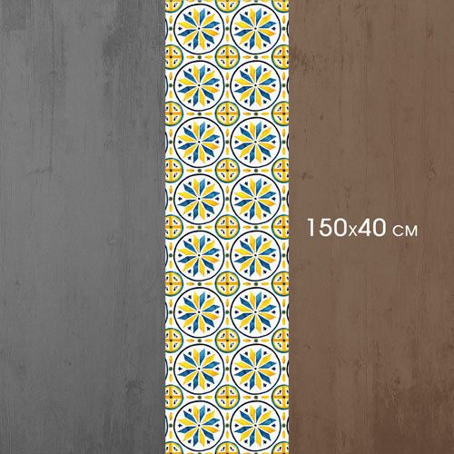 Доріжка на стіл Жовто-синій візерунок 150x40 см (DR__24A038) | Зображення 2