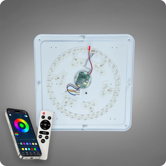 Люстра світлодіодна 517 Dlight RGB з пультом і  колонкою 80Вт Білий (02149) | Зображення 8