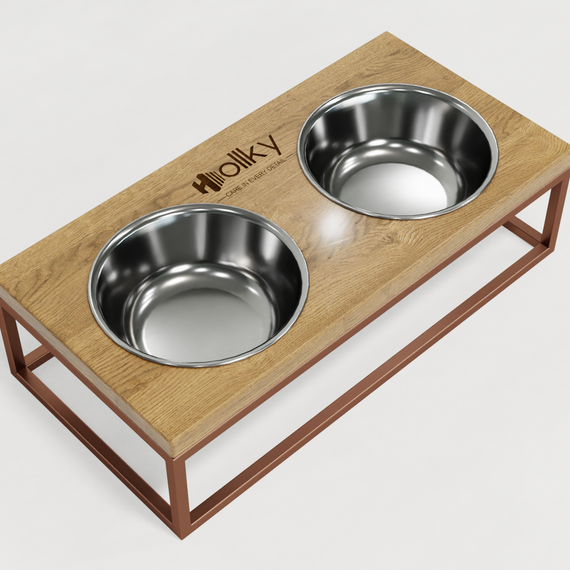 Миски на подставке для средних собак и больших котов Hollky Base M (2 × 0,95 л) BM-422110-GLNT | Зображення 5