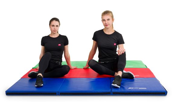Мат гимнастический Hop-Sport HS-065FM твердый с липучкой 5см красный | Зображення 7