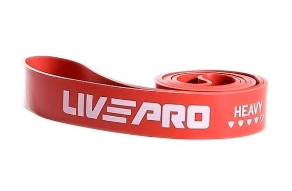 Гума для підтягування LivePro SUPER BAND Heavy червоний Уні 2080x45x4.5мм(22-57кг) LP8410-H
