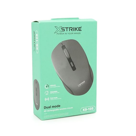 Мышь беспроводная XSTRIKE XS-105.800/1600/2400DPI,2.4GHZ,АКБ 400mAh,Black,Box | Зображення 1