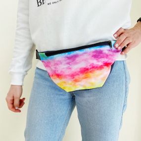 Сумка поясна бананка 4Profi з принтом  Тай-дай з одним відділенням 18279