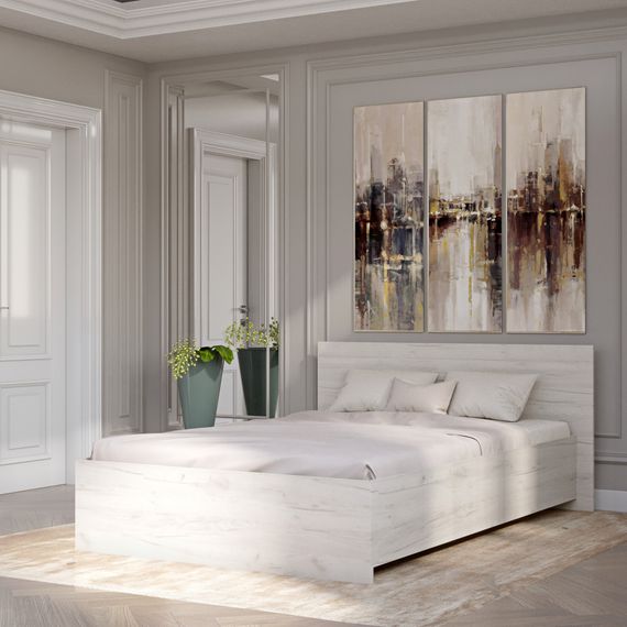 Ліжко двоспальне Еверест Соната-1400 140х200 см дуб крафт білий (EVR-2677) | Зображення 1