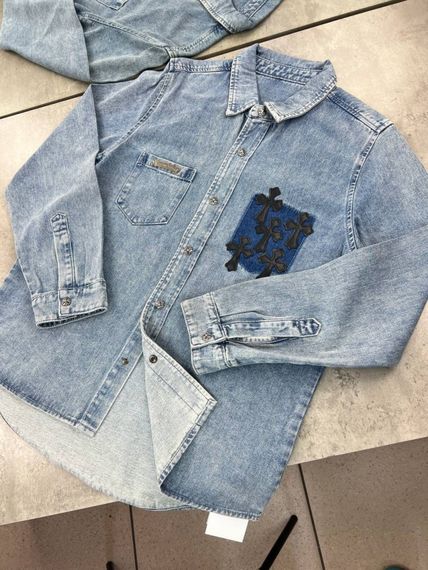 Джинсова синя сорочка Chrome Hearts p041 | Зображення 1
