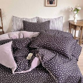 Постельное белье евро из велюра и фланели Colorful Home Print 4 21807 200х230 см