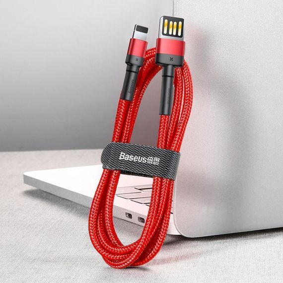 Кабель Baseus Cafule Lightning Special Edition 2.4A (1m), Красный, 1.0 м | Зображення 3