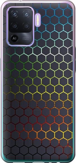 Чехол на Oppo A94 Переливающиеся соты "498u-2287-17620"