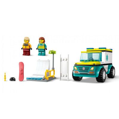 Конструктор LEGO City Карета швидкої допомоги й сноубордист 79 деталей (60403) | Зображення 5