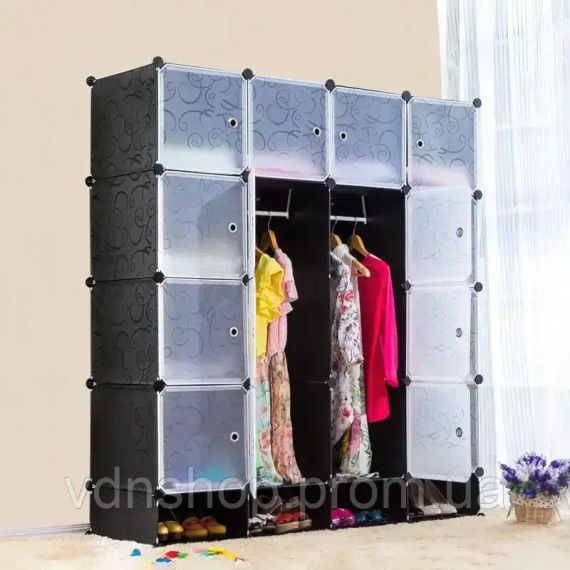 Пластикова складана шафа Storage Cube Cabinet MP-416-102A 16 секцій | Зображення 1