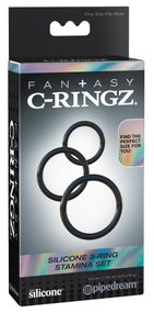 Набор эрекционных колец разного размера Silicone 3-Ring Stamina Set sexstyle