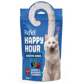 Ласощі для котів лосось, чорниця, журавлина Reflex Happy Hour, 60 гр