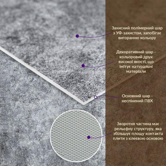 Декоративна ПВХ плита 600х600х3мм Попелястий мармур (S) SW-00001626 | Зображення 1