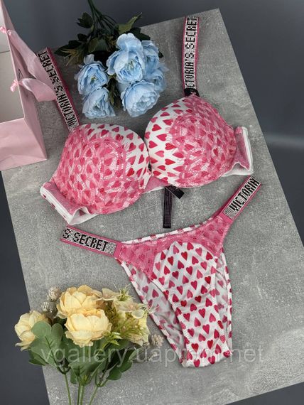 Жіночий комплект Victoria's Secret, комплект зі стразами та мереживом, жіночий комплект Вікторія Сікрет — Нованка 2026 75С, Білий