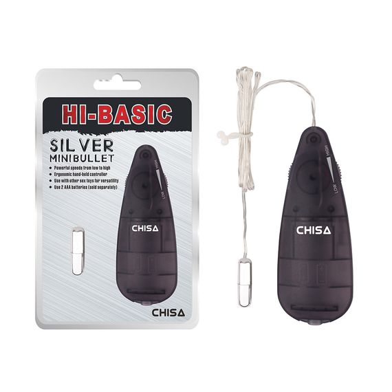 Віброкулька Chisa Hi-Basic Mini Bullet з пультом керування, срібляста Sex Aura