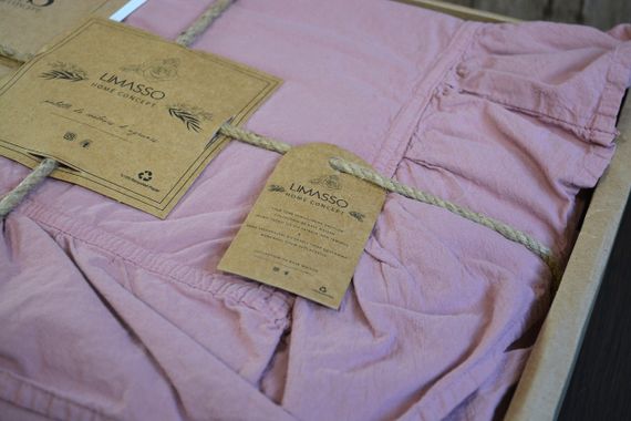 Постільна білизна Limasso Stonewashed Exclusive Ranforse 200 х 220 см Old Rose | Зображення 3