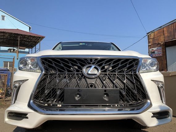 Передний бампер для 2008-2015 в стиле рестайлинга Белый для Lexus LX570 / 450d | Зображення 9