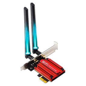 Wi-Fi адаптер Deradid WiFi6 PCE-AX1800S з радіатором Червоний (sv3095)