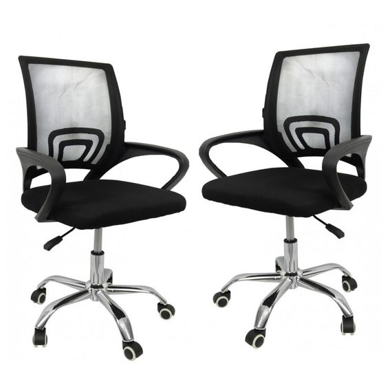 Кресло офисное на колесах Bonro Бонро B-619 Black (2 шт) (47000074)