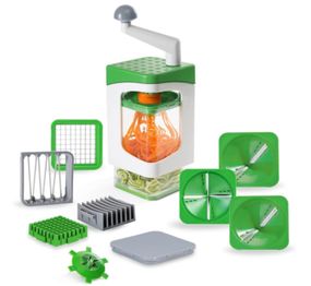 Ручная овощерезка с контейнером Genius Nicer Dicer Кухонный слайсер - терка с насадками 7 в 1