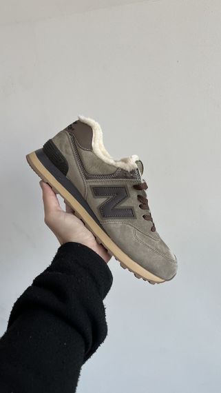 Кросівки зимові низькі New 574 Grey Brown Khaki Хутро  , В'єтнам зима 4056 42 26,5 | Зображення 3