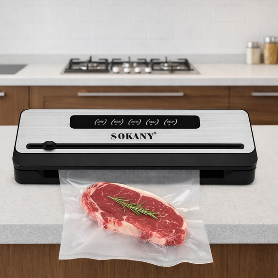 Вакуумний пакувальник для продуктів 200 Вт, Sokany SK-13076 / Домашній вакуматор | Зображення 1