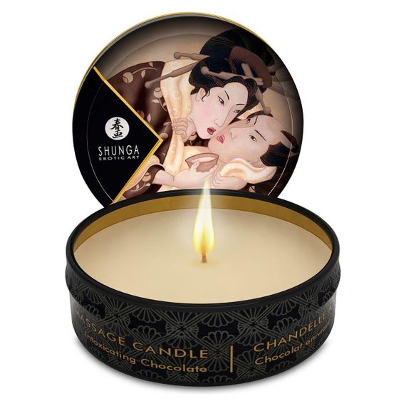 Массажная свеча Shunga Mini Massage Candle - Intoxicating Chocolate (30 мл) с афродизиаками Sex Aura