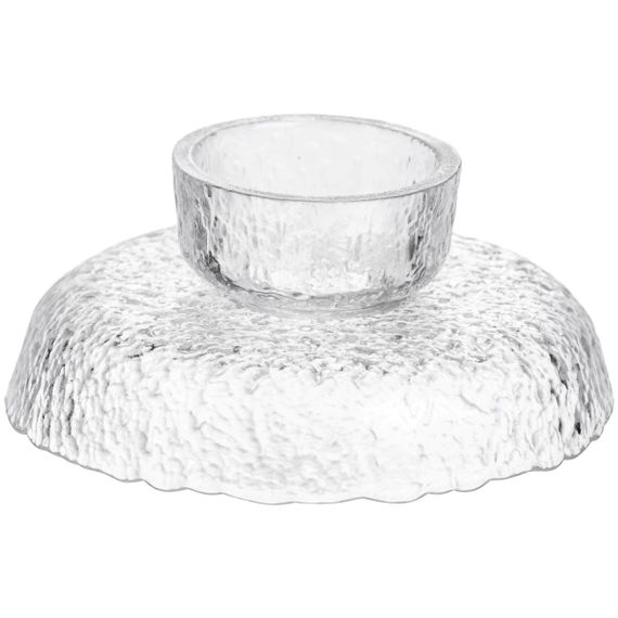 Фруктовниця на ніжці Ice Textured 15 см з крижаною текстурою скла Yiwu HP-34-88 | Зображення 4