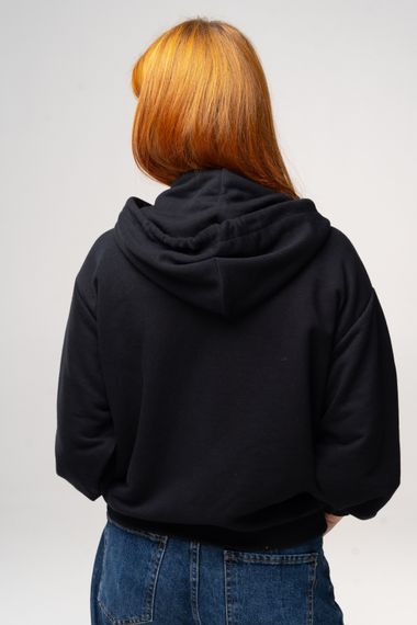 Худі на блискавці жіноче чорного кольору, 2XL | Зображення 1