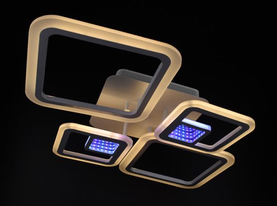 Люстра світлодіодна стельова LED світильник для квартири на стелю лед з пультом 26027 Білий 10х48х71 см. | Зображення 6