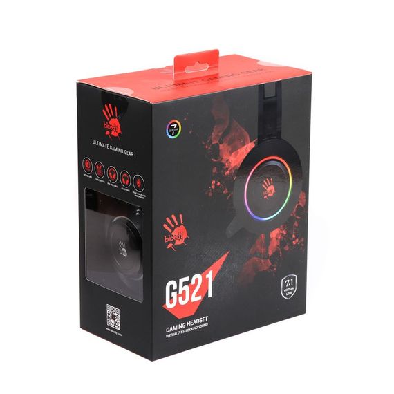 Гарнітура ігрова Bloody G521 з підсвічуванням, USB, колір чорний | Зображення 4