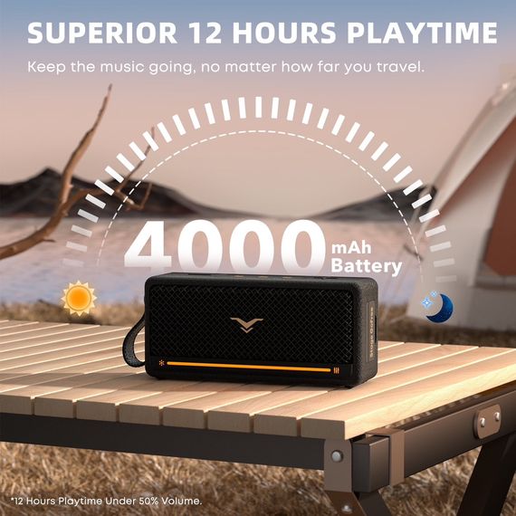 Беспроводная портативная колонка Bluetooth с глубокими басами, водонепроницаемая | Зображення 3