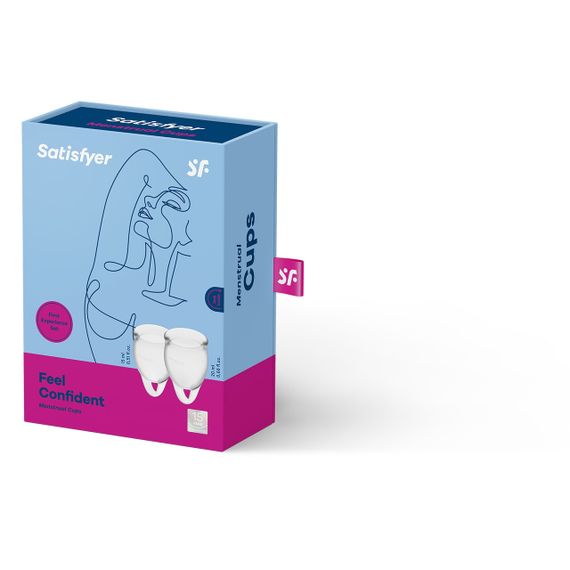 Набір менструальних чаш Satisfyer Feel Confident Menstrual Cup 15 мл та 20 мл, прозорі Sex Aura | Зображення 1