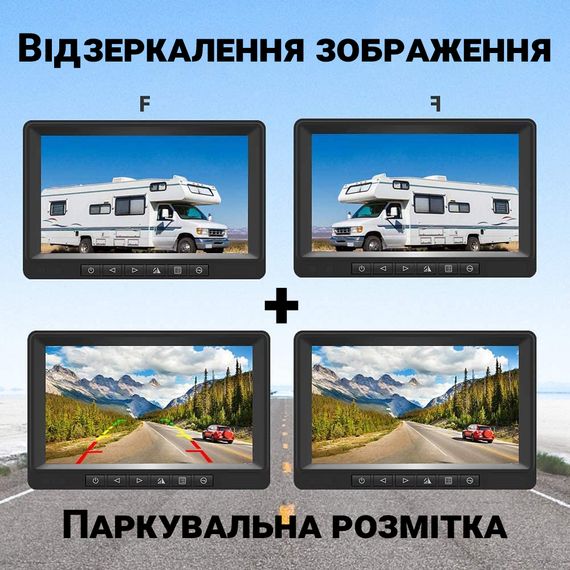 Безпровідна камера заднього виду з монітором 7" Podofo K0205 | паркувальний комплекс з відеореєстратом для вантажних автомобілів | Зображення 6