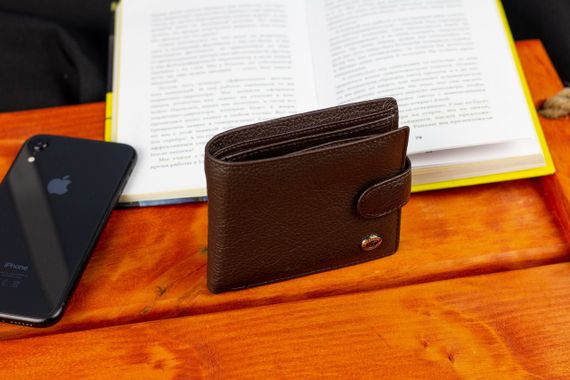 Коричневое мужское портмоне из натуральной кожи с фиксацией ST Leather ST103 | Зображення 9
